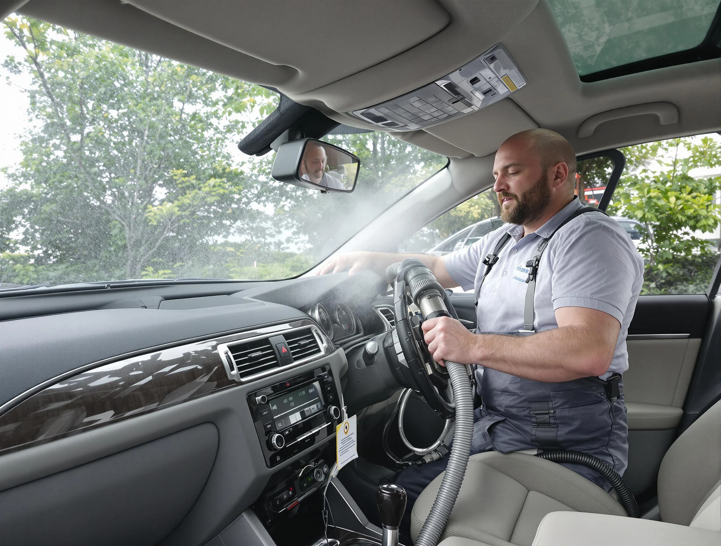 Beaver Falls Air Duct Cleaning specialist performing professional car duct cleaning in Beaver Falls