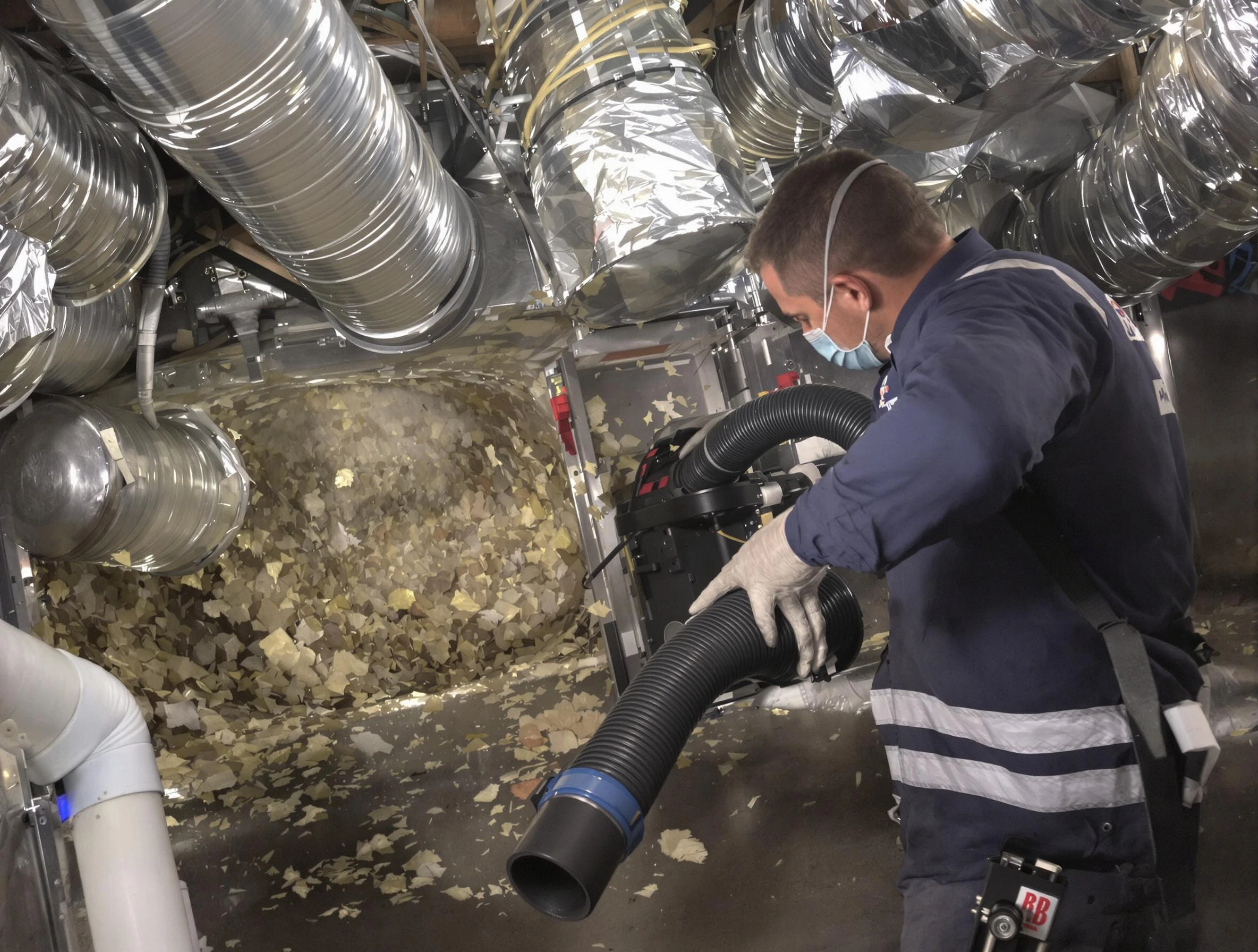 Beaver Falls Air Duct Cleaning specialist operating negative pressure cleaning equipment for thorough duct maintenance in Beaver Falls